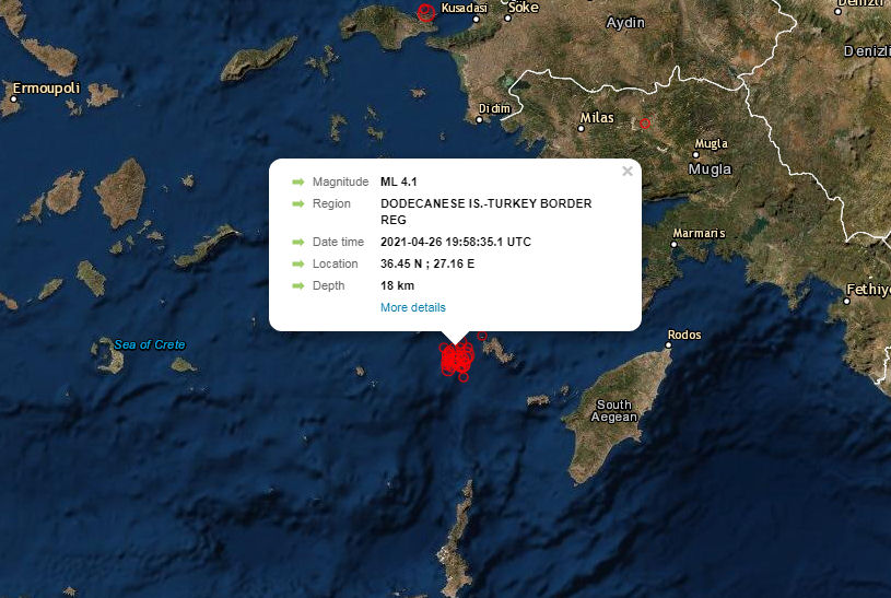 Seismos 4.1R Tilos Nisyros 260421