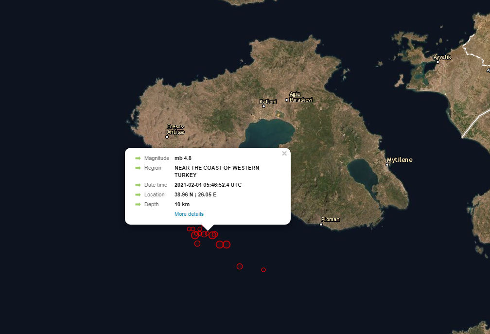 Seismos 4.8R Mytilini 010221