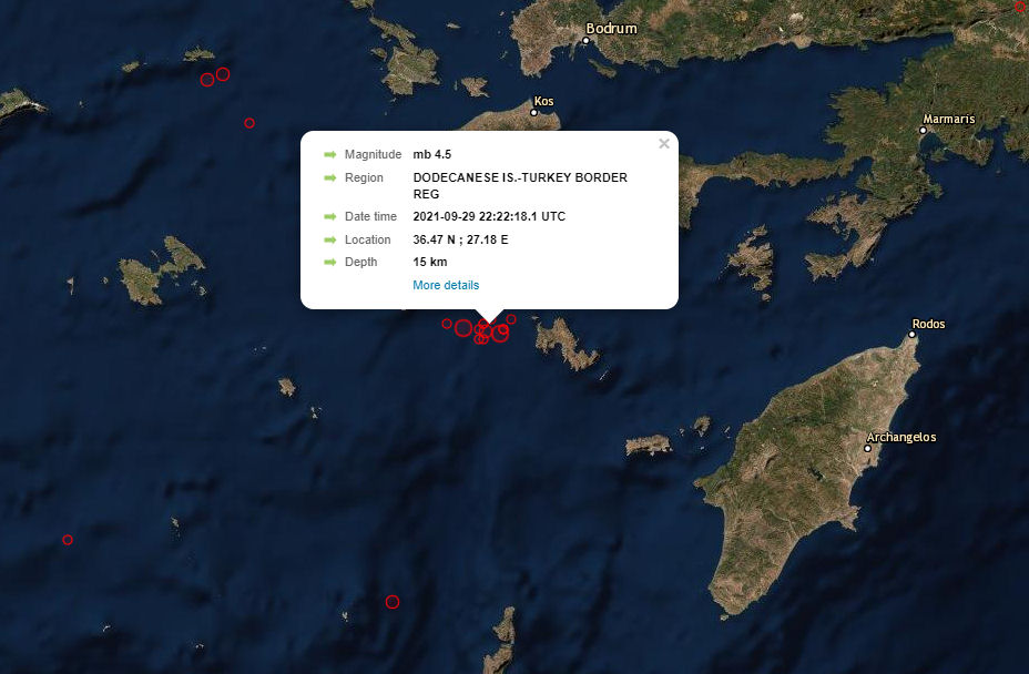 Seismos 4.5R Nisyros 300921